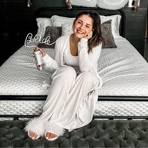 3 piece white pajama set